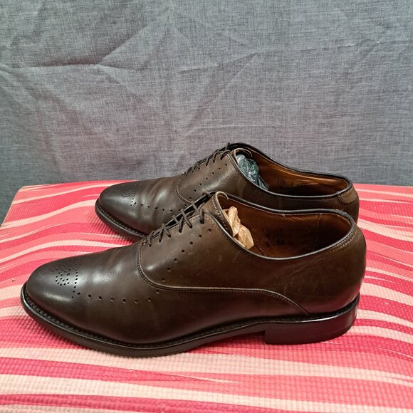 Allen Edmonds Weybridge Brown Brogue Toe Medallion Oxfords Sz 10.5 D Men